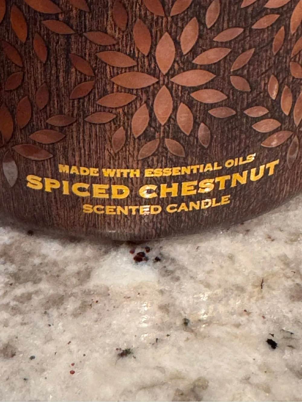 Bath & Body spiced chestnut Works Brown & Gold Decorative Scented Candle Jar